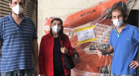 Chegada do braço Robótico KUKA, Junho 2021